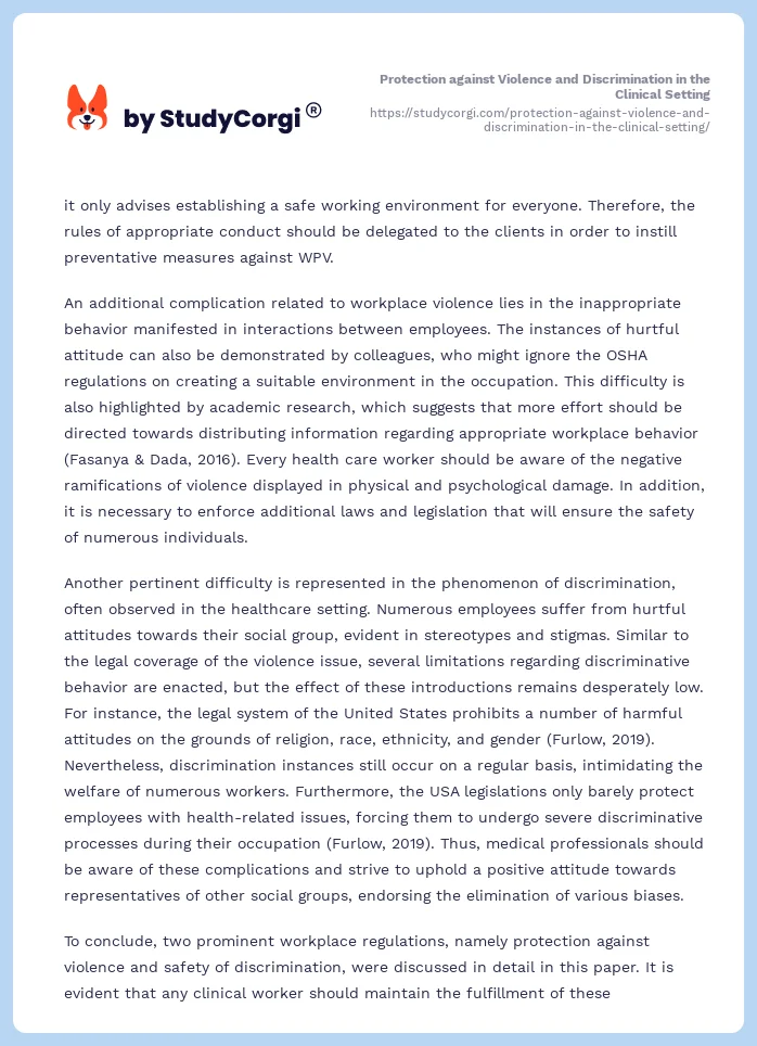 Protection against Violence and Discrimination in the Clinical Setting. Page 2