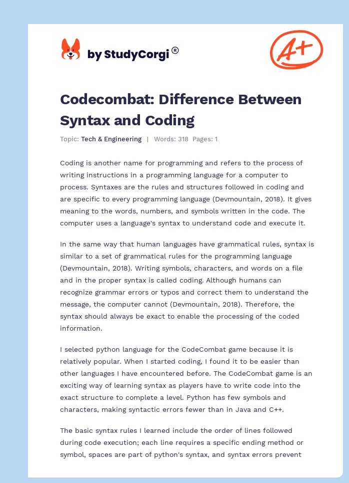Codecombat: Difference Between Syntax and Coding. Page 1