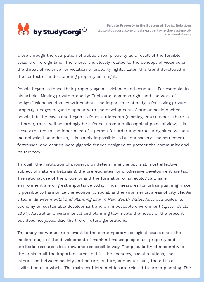 Private Property in the System of Social Relations. Page 2