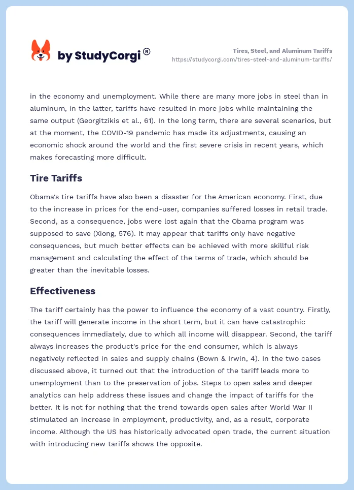 Tires, Steel, and Aluminum Tariffs. Page 2