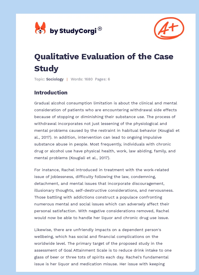 Qualitative Evaluation of the Case Study. Page 1