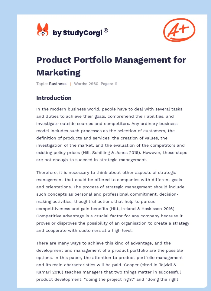 Product Portfolio Management for Marketing. Page 1