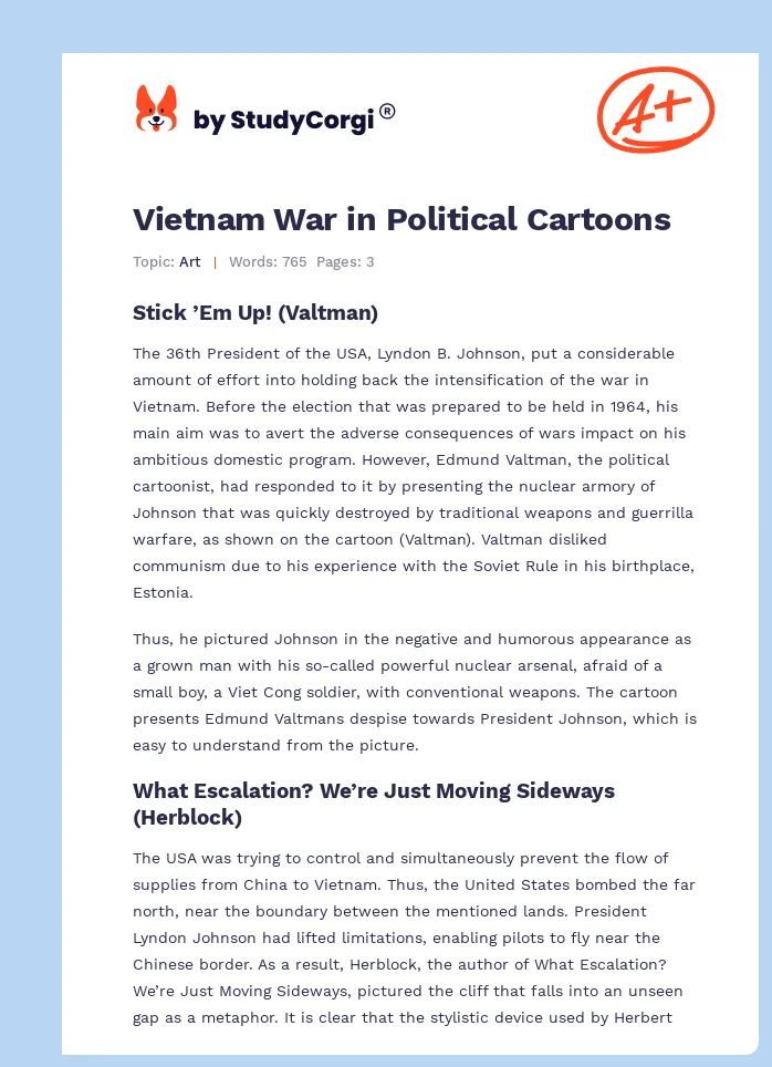 Vietnam War in Political Cartoons. Page 1