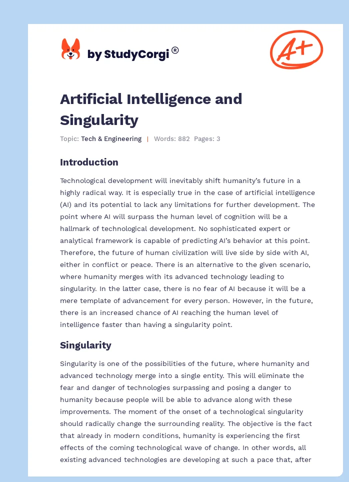 Artificial Intelligence and Singularity. Page 1