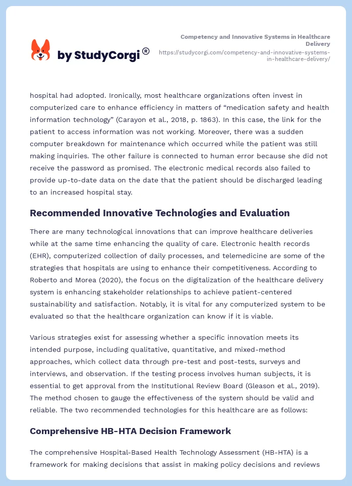 Competency and Innovative Systems in Healthcare Delivery. Page 2