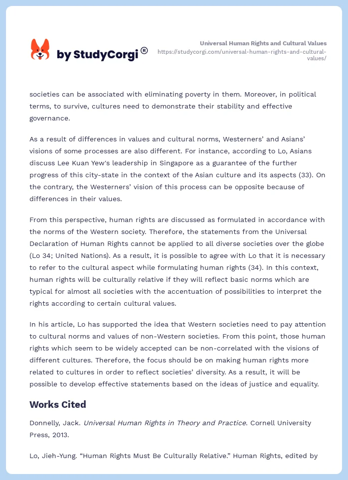 Universal Human Rights and Cultural Values. Page 2