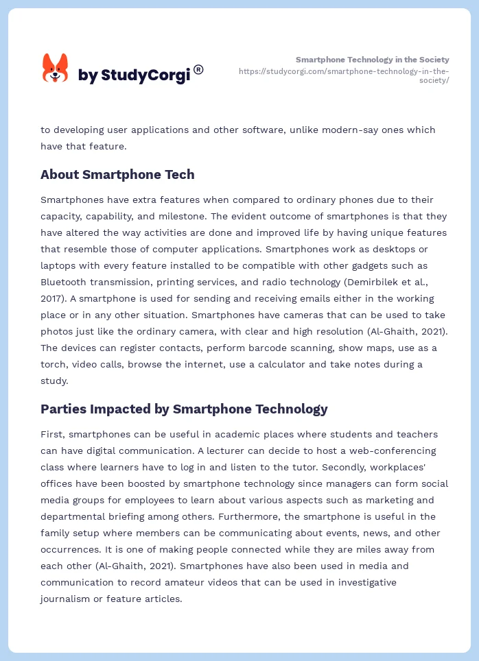 Smartphone Technology in the Society. Page 2