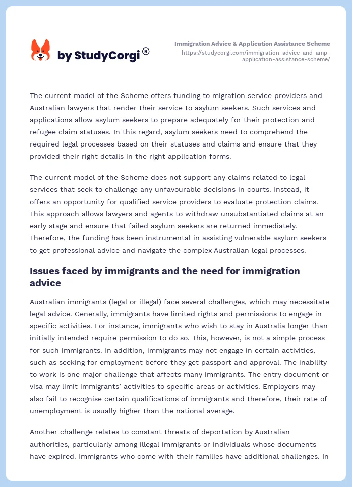 Immigration Advice & Application Assistance Scheme. Page 2