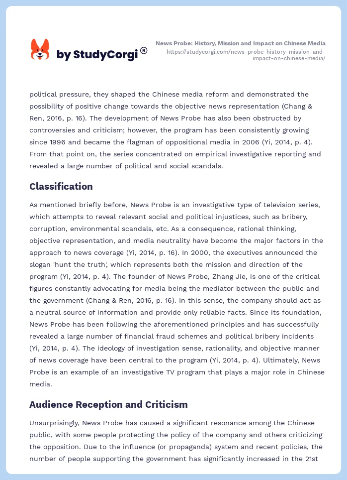News Probe: History, Mission and Impact on Chinese Media. Page 2