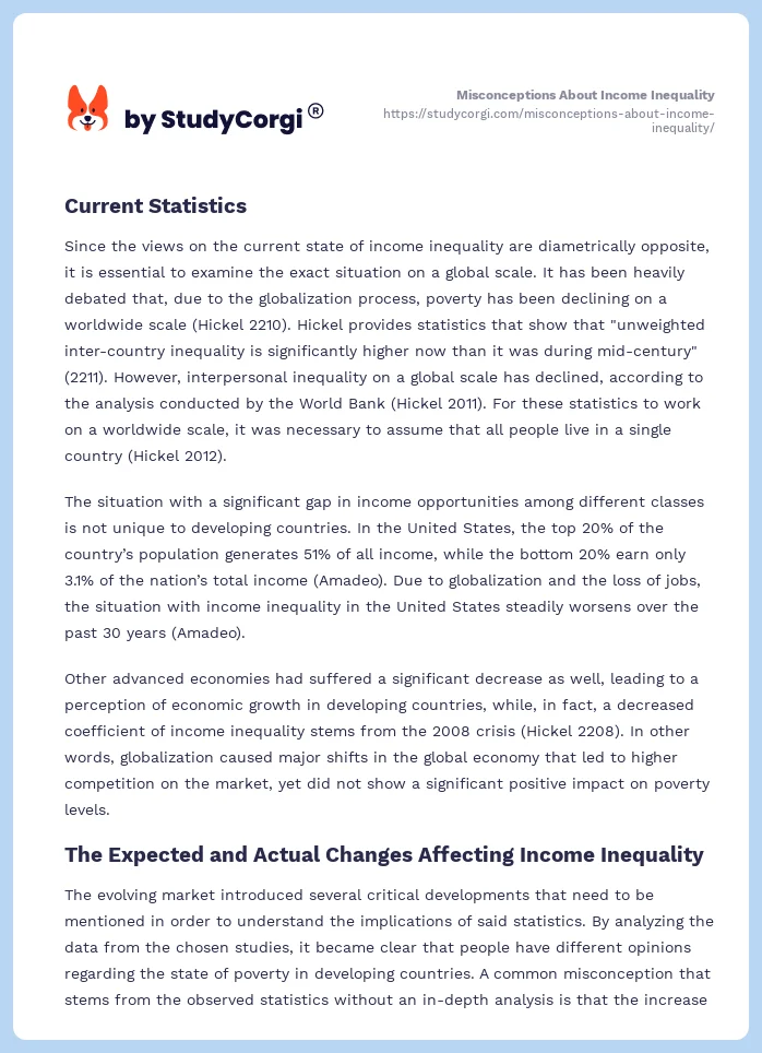 Misconceptions About Income Inequality. Page 2