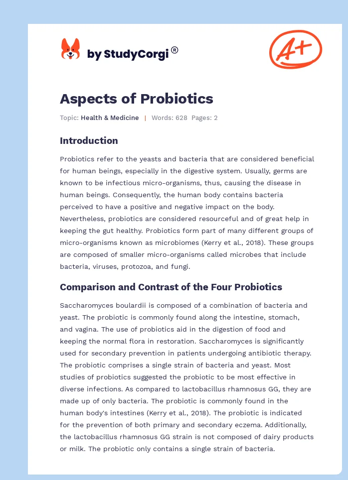 Aspects of Probiotics. Page 1