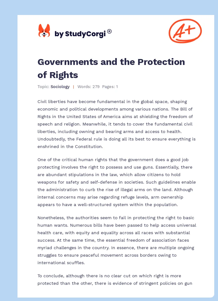 Governments and the Protection of Rights. Page 1
