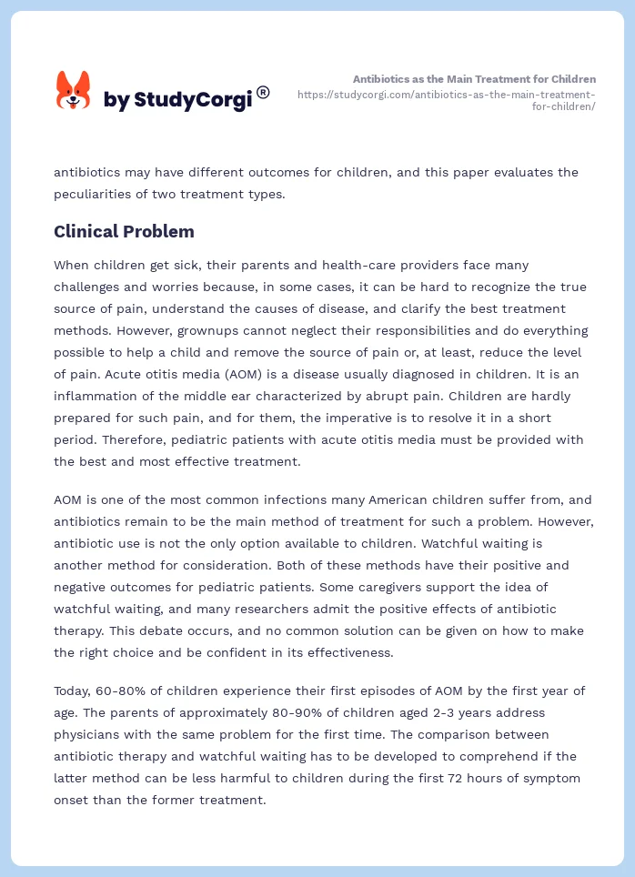Antibiotics as the Main Treatment for Children. Page 2