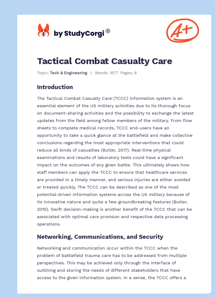 Tactical Combat Casualty Care. Page 1