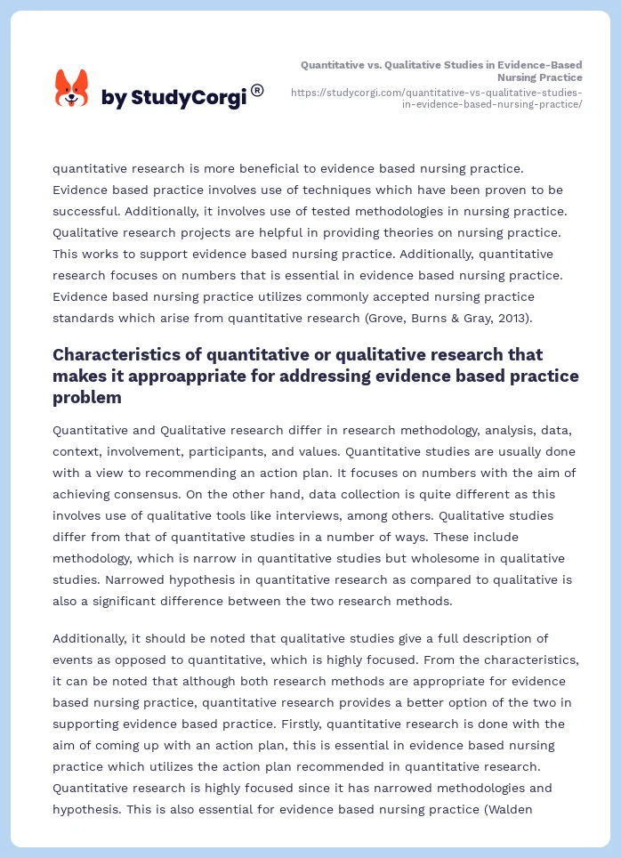 Quantitative vs. Qualitative Studies in Evidence-Based Nursing Practice. Page 2