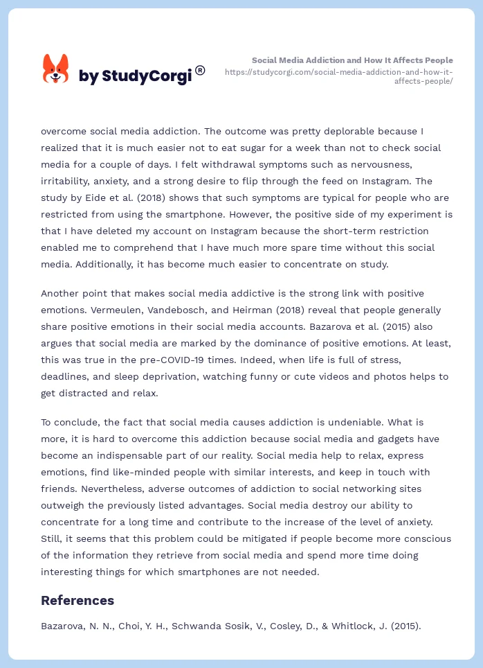 Social Media Addiction and How It Affects People. Page 2