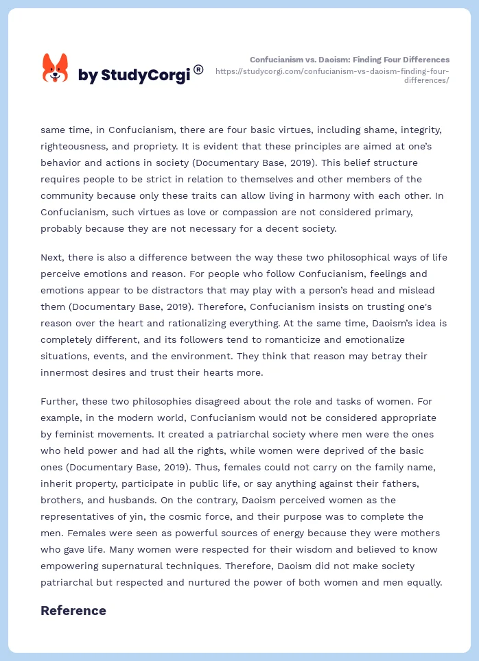 Confucianism vs. Daoism: Finding Four Differences. Page 2