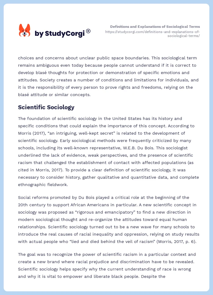 Definitions and Explanations of Sociological Terms. Page 2