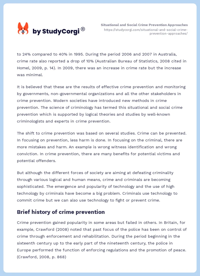 Situational and Social Crime Prevention Approaches. Page 2