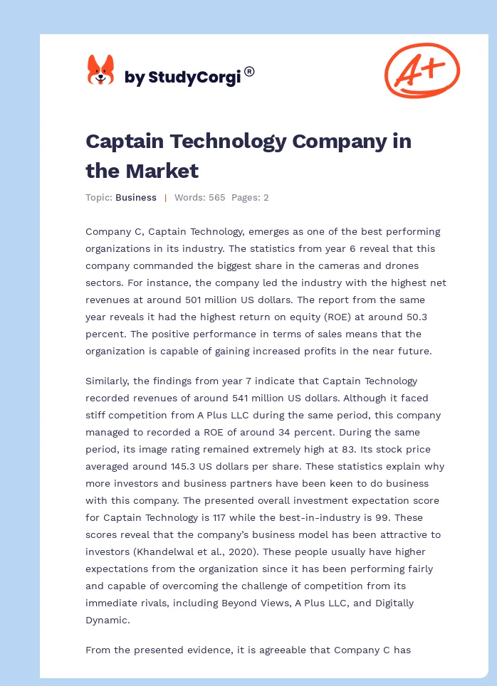 Captain Technology Company in the Market. Page 1