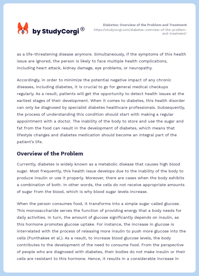 Diabetes: Overview of the Problem and Treatment. Page 2