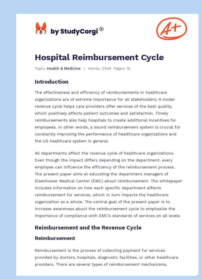 Hospital Reimbursement Cycle. Page 1
