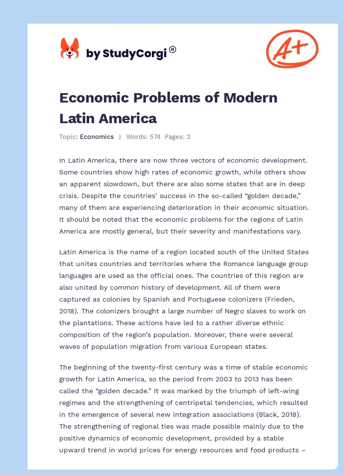 Economic Problems of Modern Latin America. Page 1