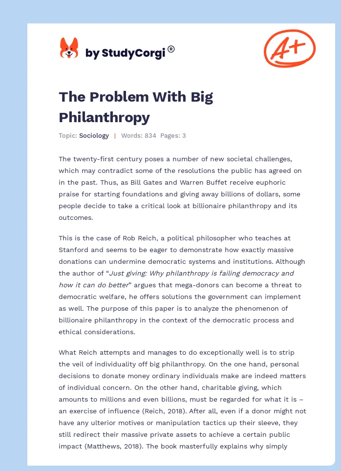 The Problem With Big Philanthropy. Page 1