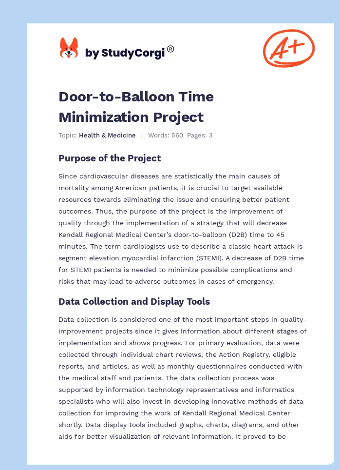Door-to-Balloon Time Minimization Project. Page 1