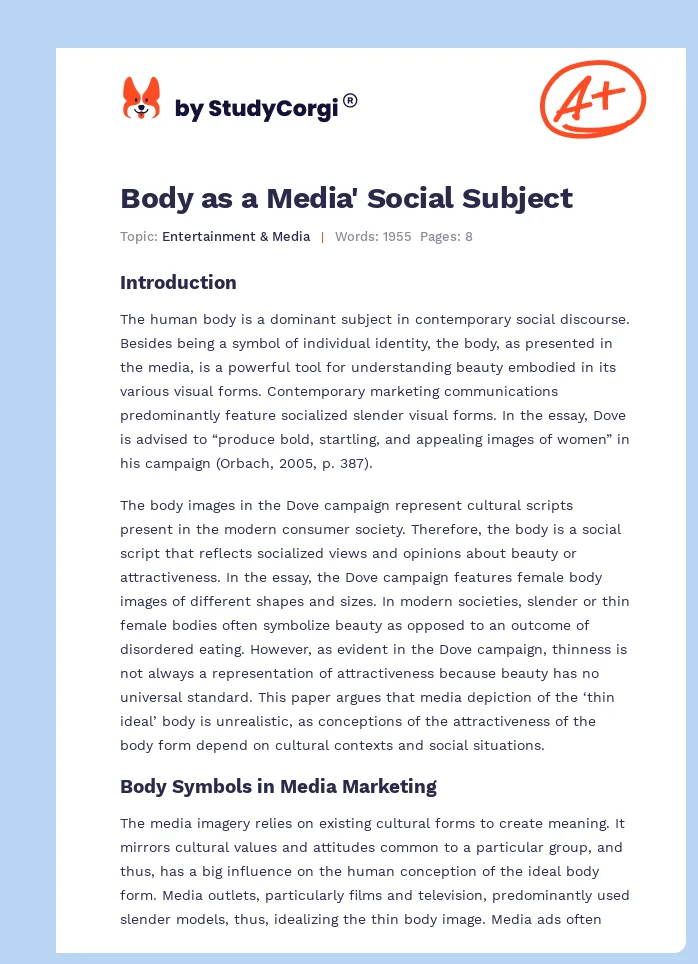 Body as a Media' Social Subject. Page 1