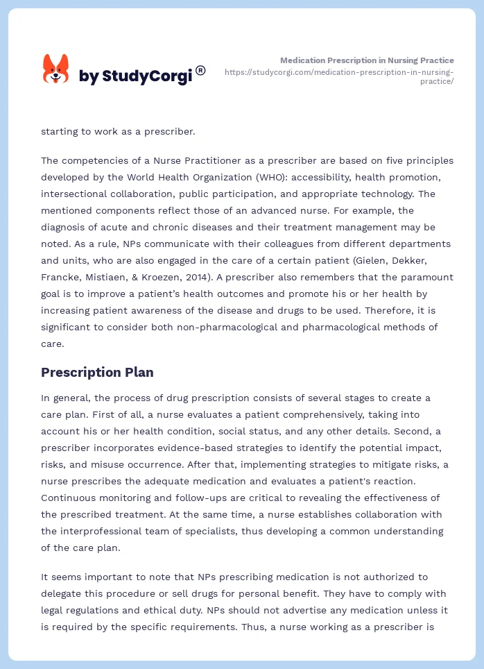 Medication Prescription in Nursing Practice. Page 2