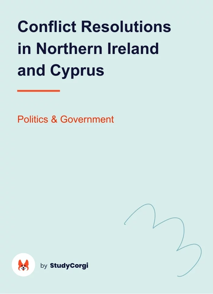 Conflict Resolutions in Northern Ireland and Cyprus. Page 1