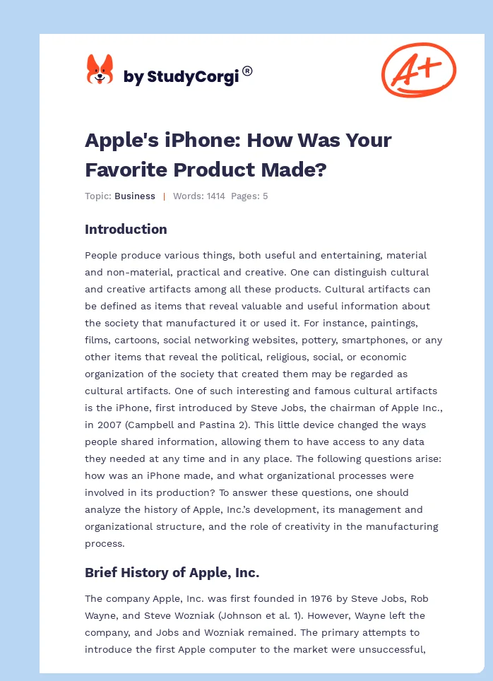 Apple's iPhone: How Was Your Favorite Product Made?. Page 1