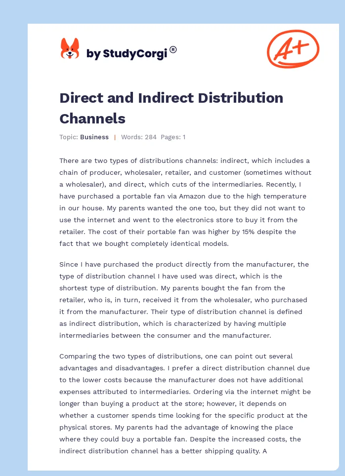 direct-and-indirect-distribution-channels-free-essay-example