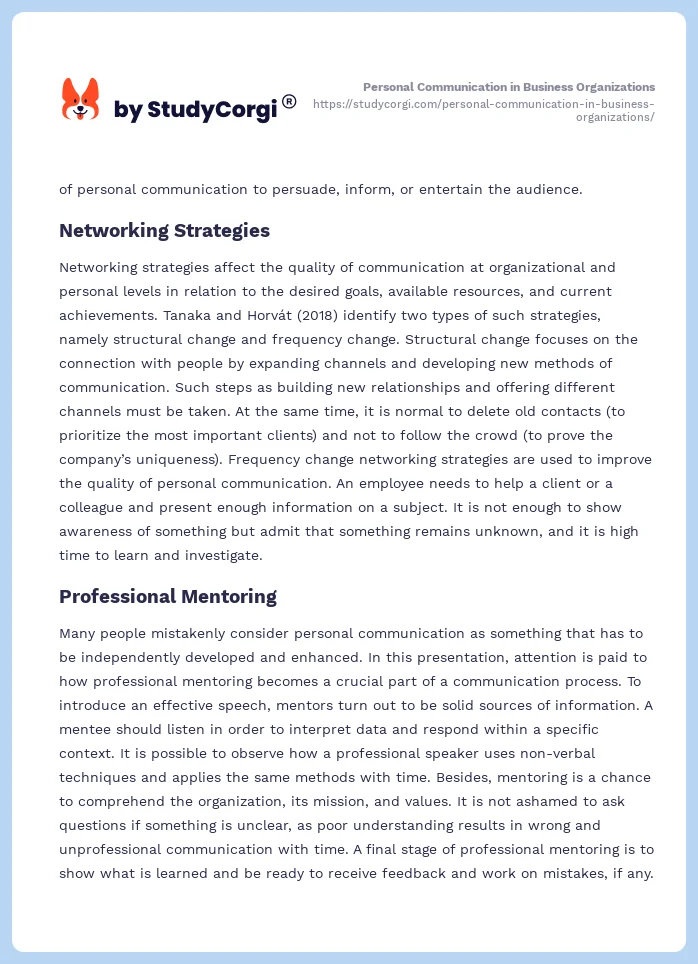 Personal Communication in Business Organizations. Page 2