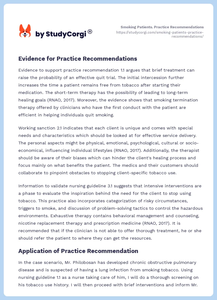 Smoking Patients. Practice Recommendations. Page 2
