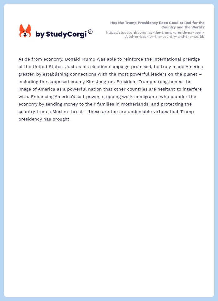 Has the Trump Presidency Been Good or Bad for the Country and the World?. Page 2