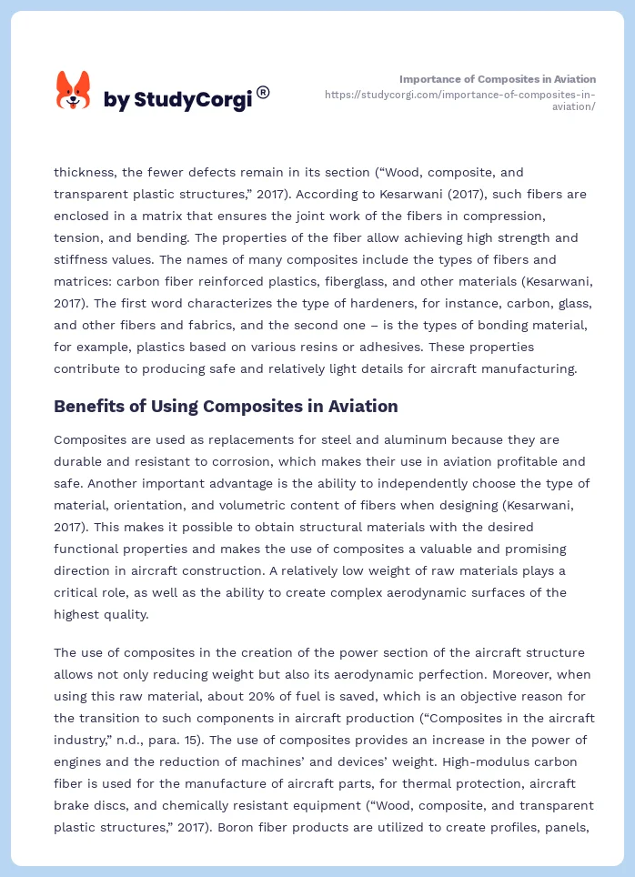Importance of Composites in Aviation. Page 2