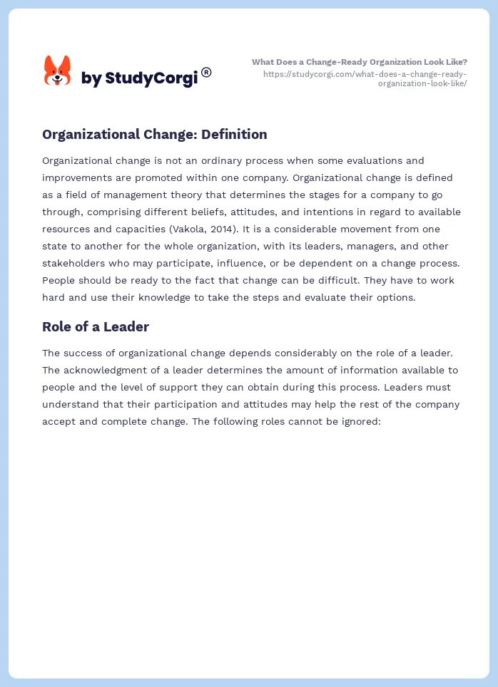 What Does a Change-Ready Organization Look Like?. Page 2