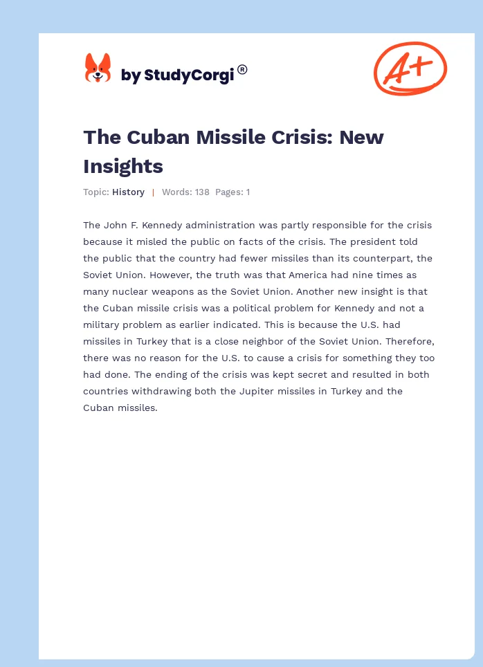 The Cuban Missile Crisis: New Insights. Page 1