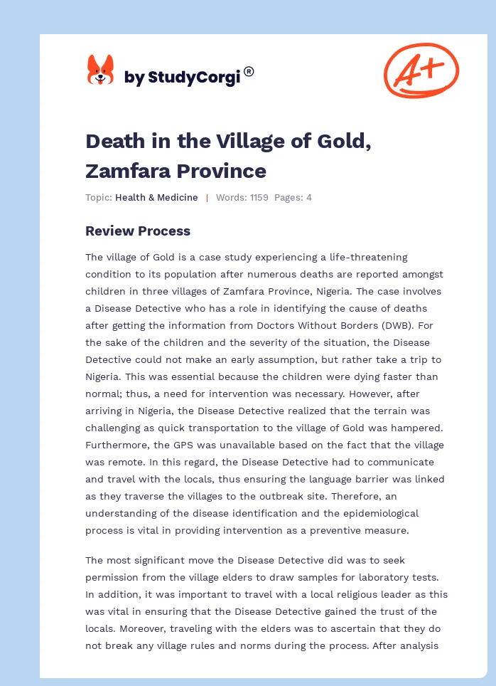 Death in the Village of Gold, Zamfara Province. Page 1