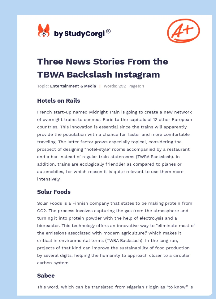 Three News Stories From the TBWA Backslash Instagram. Page 1