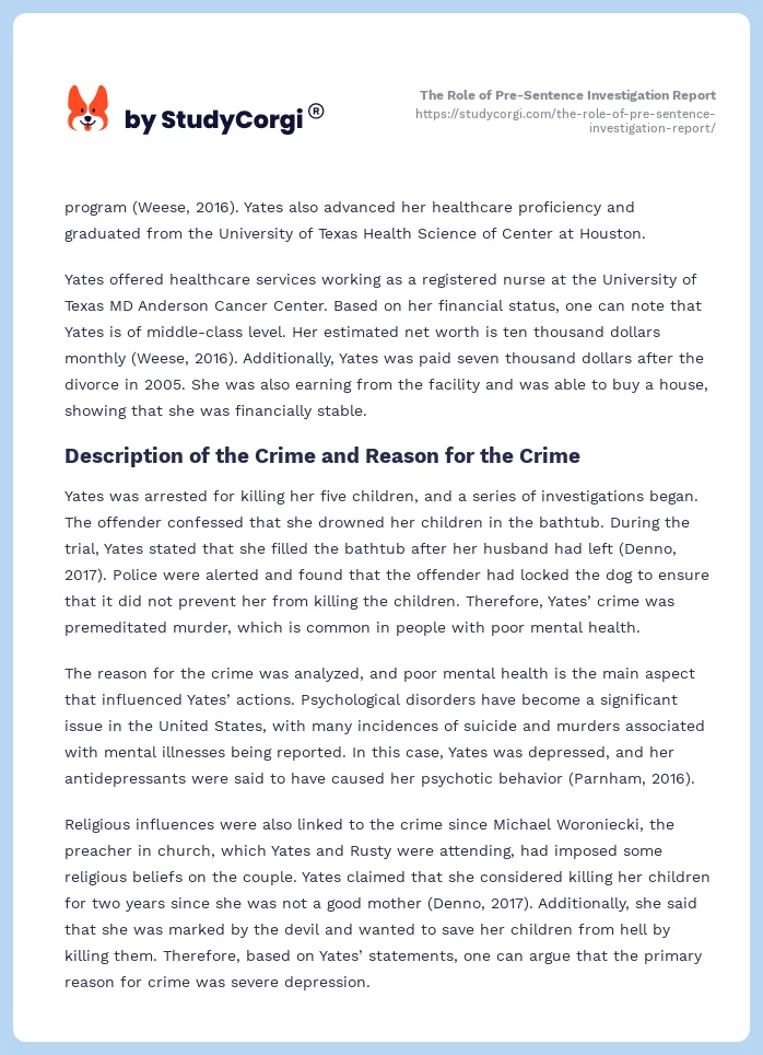 The Role of Pre-Sentence Investigation Report. Page 2