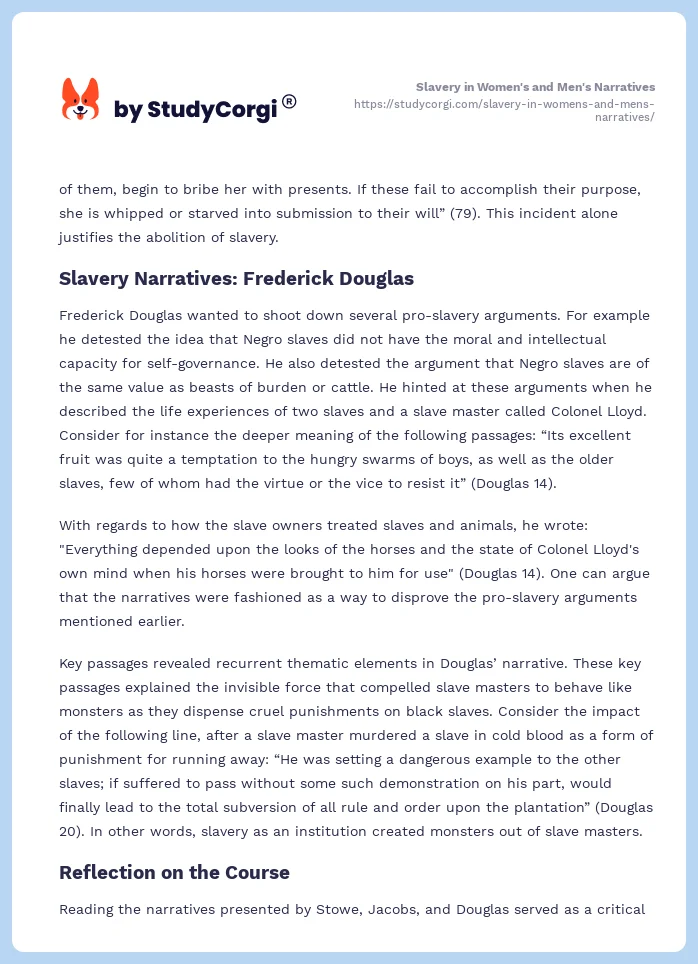 Slavery in Women's and Men's Narratives. Page 2