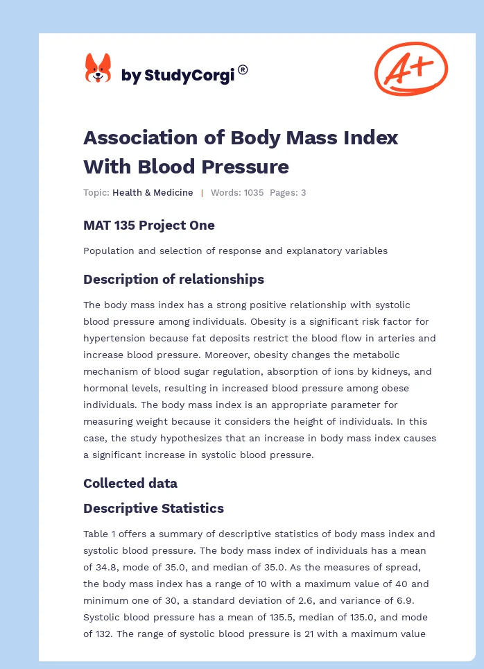 Association of Body Mass Index With Blood Pressure. Page 1