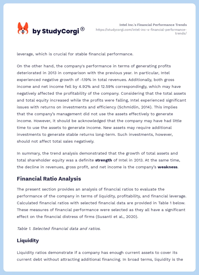 Intel Inc.'s Financial Performance Trends. Page 2