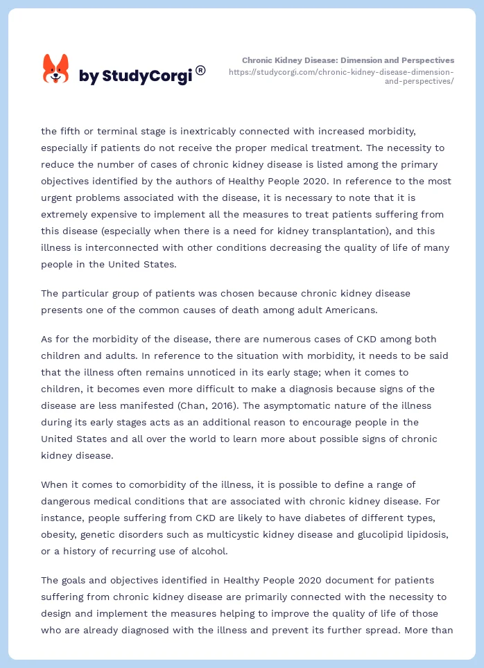 Chronic Kidney Disease: Dimension and Perspectives. Page 2