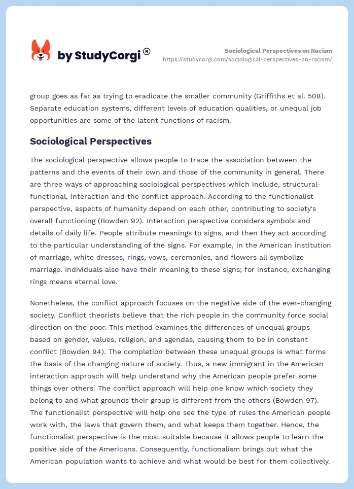 Sociological Perspectives on Racism. Page 2