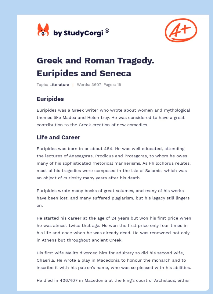 Greek and Roman Tragedy. Euripides and Seneca. Page 1