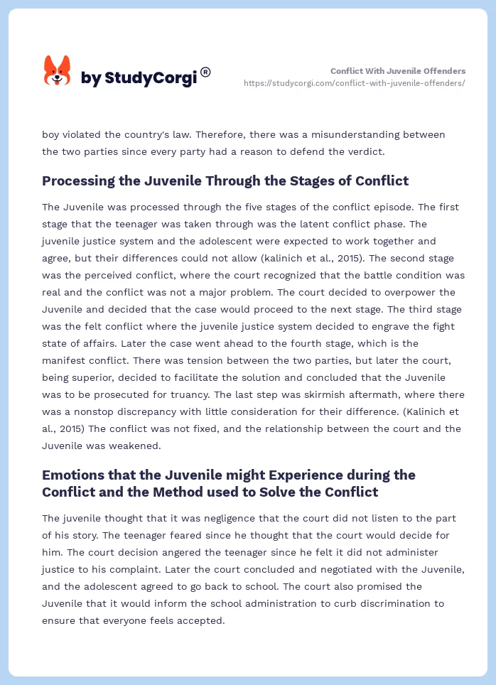 Conflict With Juvenile Offenders. Page 2